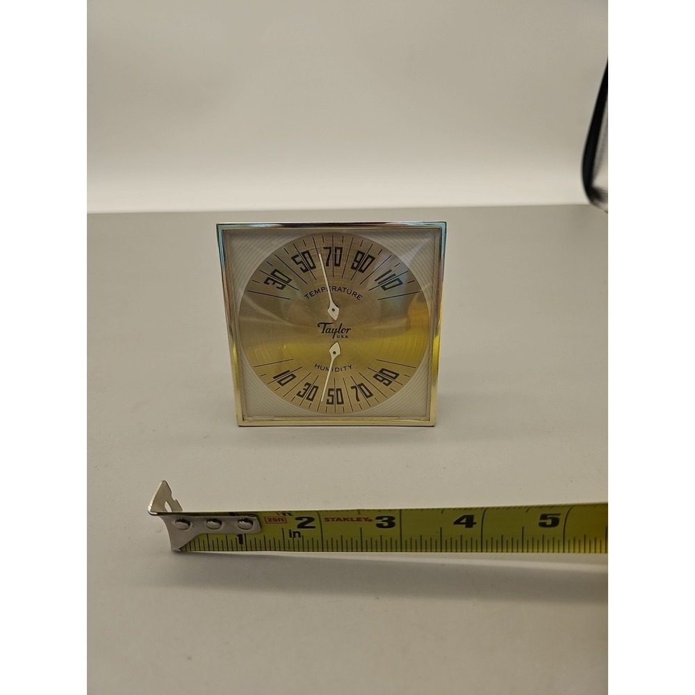 Vintage MCM‎ Taylor Indoor Humidity Temperature Gold  Desktop